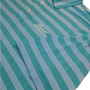 Straight Down Fairmont Polo L Green Stripe Polished Country Club Golfcore